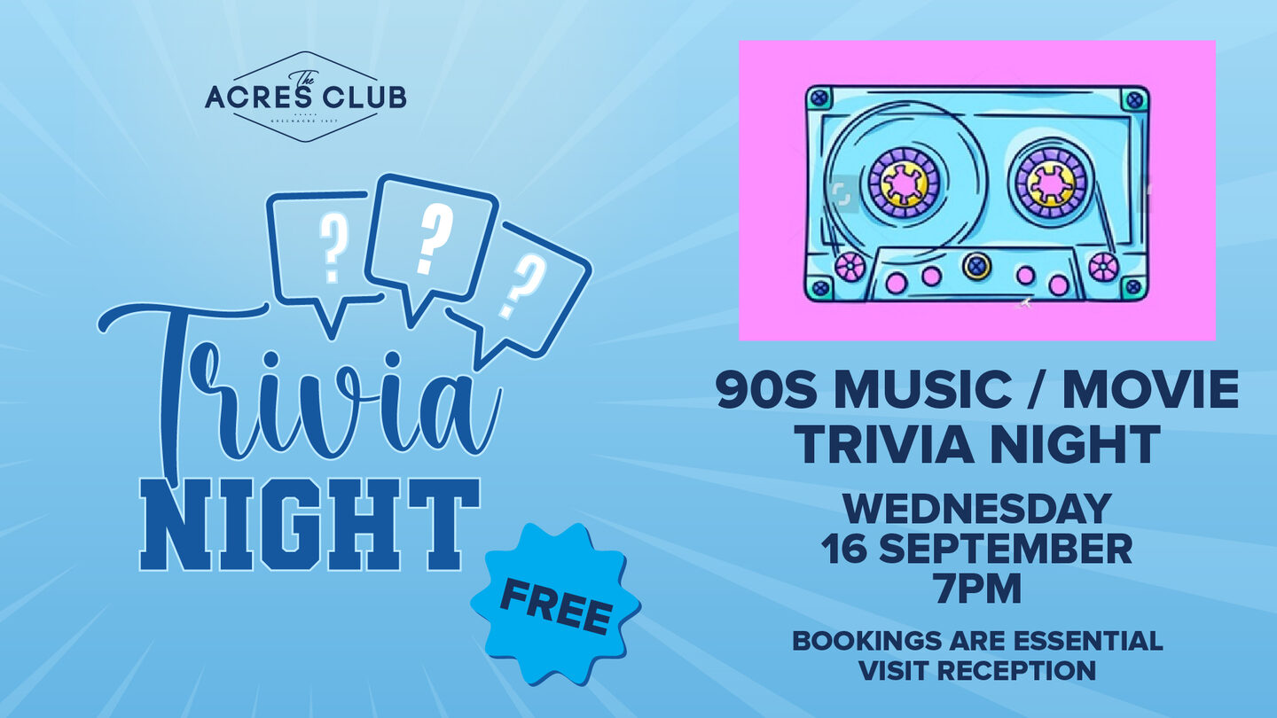 90's Music/Movie Trivia Night 90's Music/Movie Trivia Night